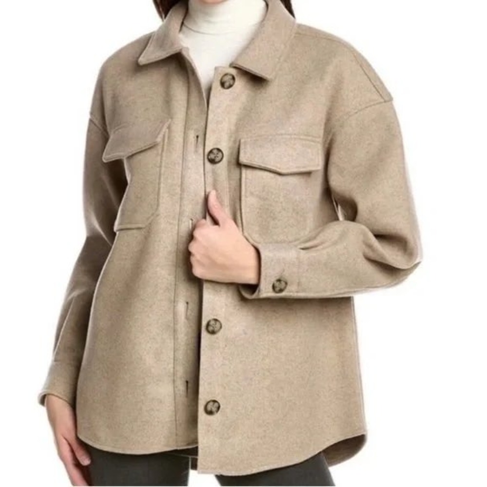 Avec Les Filles M Oatmeal Beige Shacket Chore Jacket Gorpcore Granola Normcore